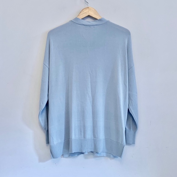 Zara Women’s Buttoned Knit Cardigan Blue Grey Relaxed Size Size S - Picture 7 of 12